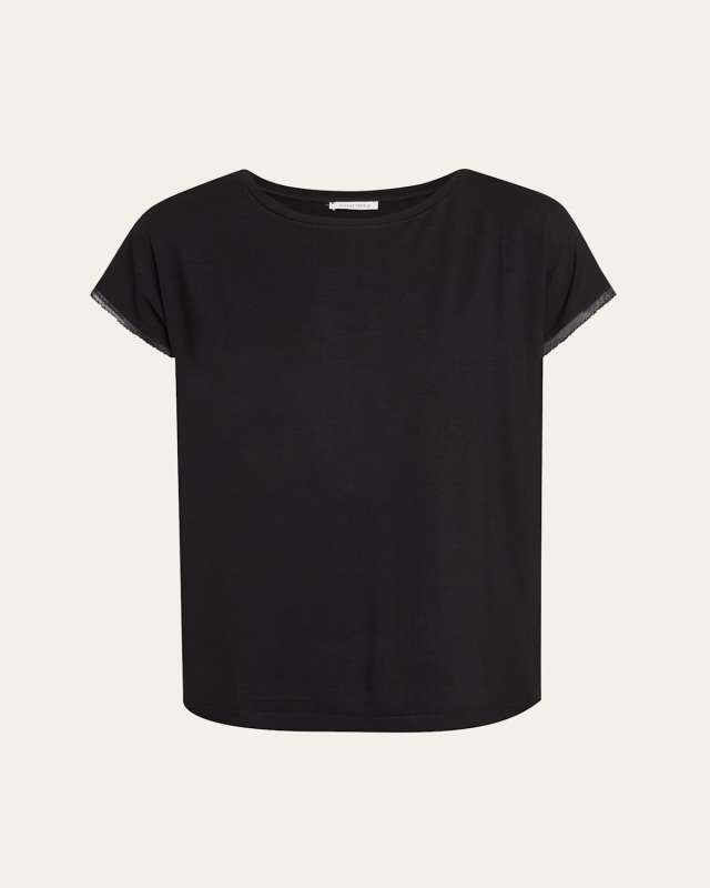 Aurore Stretchy Lace-Trim T-Shirt